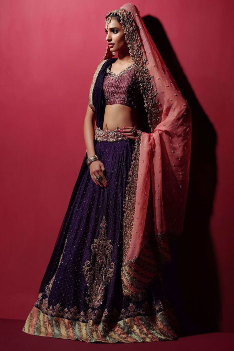 Plum lehnga choli