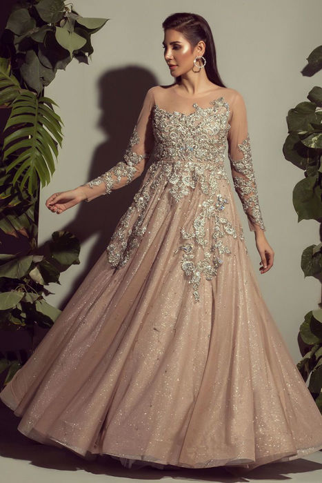 Long net gown