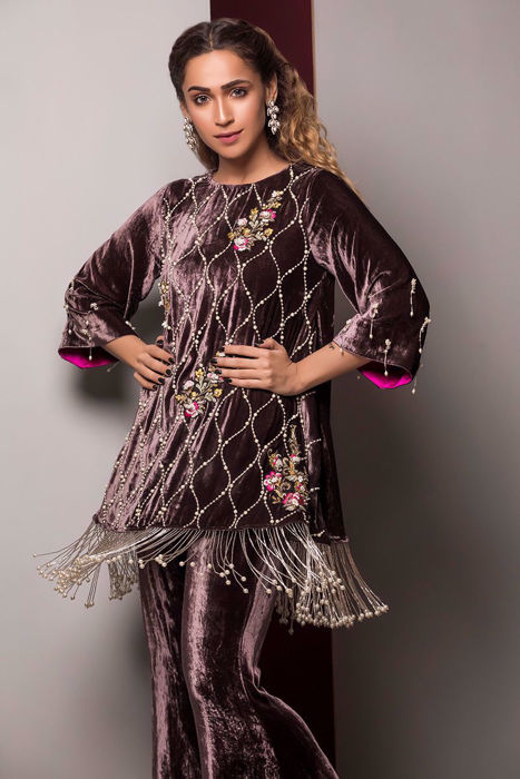 Pure velvet taupe shirt